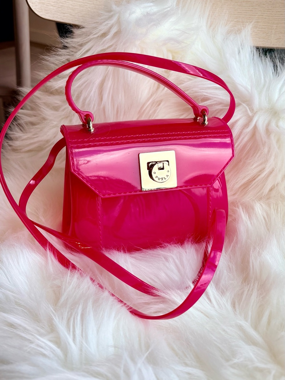 Furla Candy Mini Crossbody Bag with Gold Turn-Lock